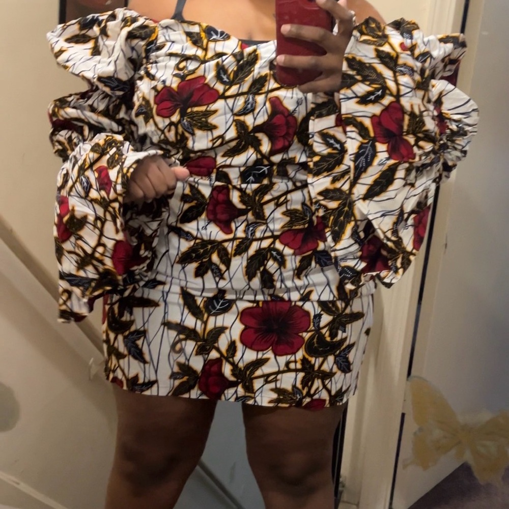 Ofuure African print mini dress 2x